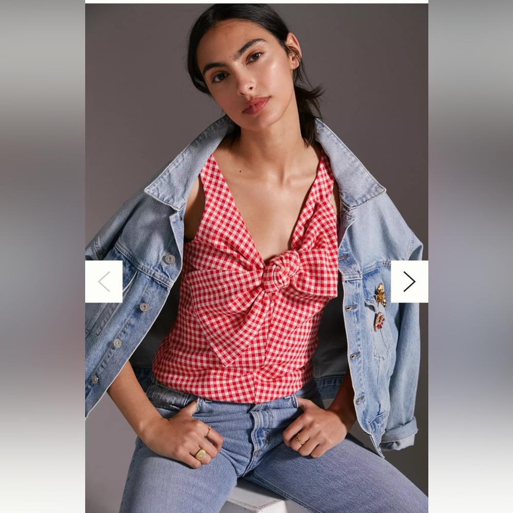Eva Franco Gingham Bow Top
